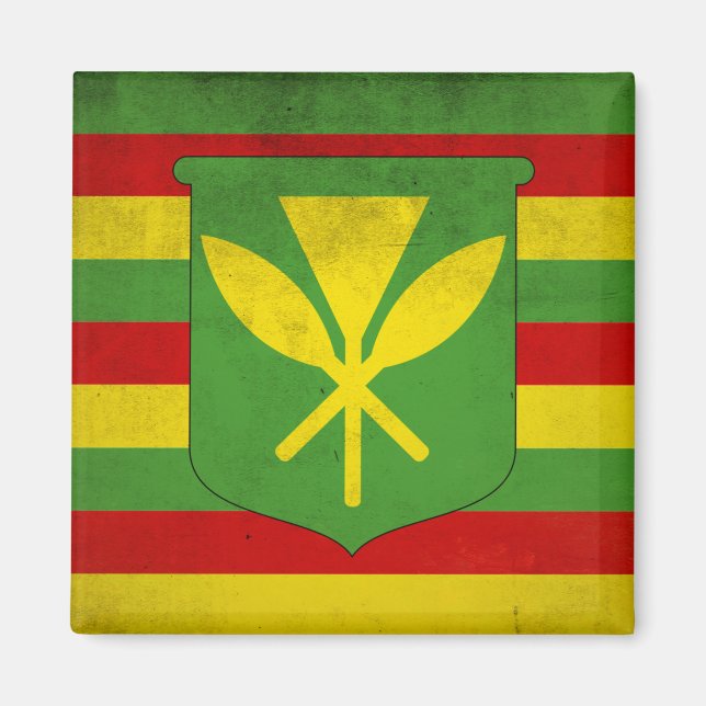 Flagga för inhemska hawaiianer magnet (Framsidan)