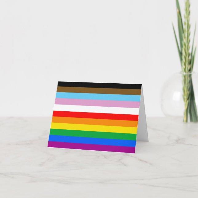 Flagga FÖR INKLUDERANDE AV HBT-PRIDE Kort (Framsida)