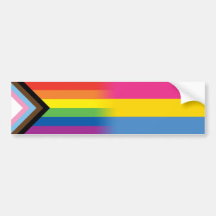 Flagga för inkluderande förlopp för HGBTQ-Pridet P Bildekal