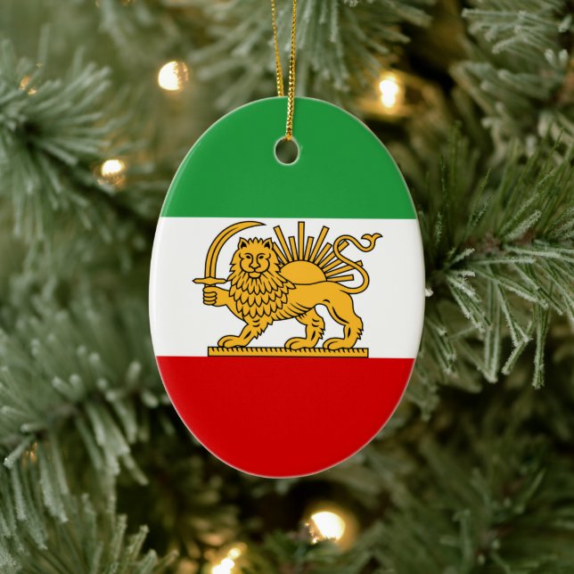 Flagga för Iran (1964–1980) Julgransprydnad Keramik (Träd)