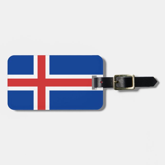 Flagga för Island Bagagebricka (Horisontell Framsida)