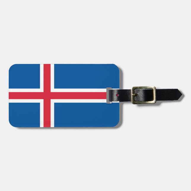 Flagga för Island Bagagebricka (Horisontell Framsida)