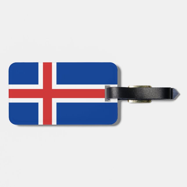 Flagga för Island Bagagebricka (Baksida Vågrät)