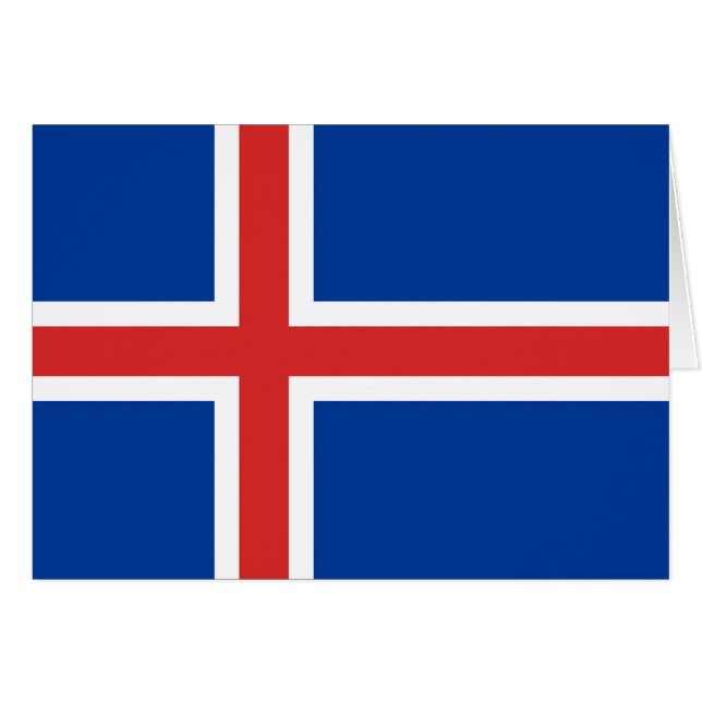 Flagga för Island Hälsningskort (Framsidan Horizontal)