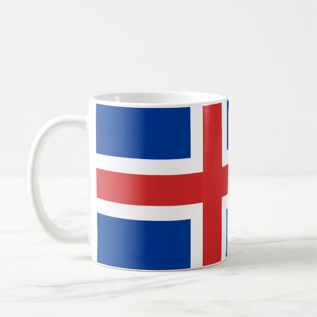 Flagga för island (isländska) kaffemugg (Vänster)