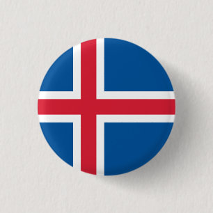 Flagga för Island Knapp