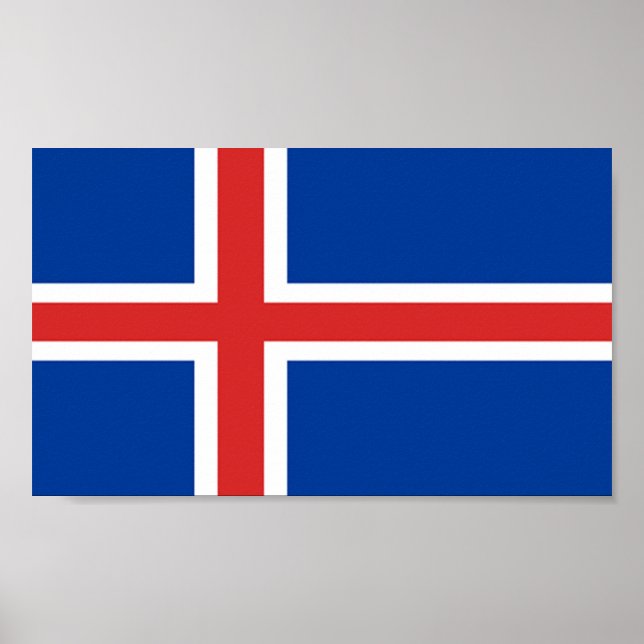 Flagga för Island Poster (Framsidan)