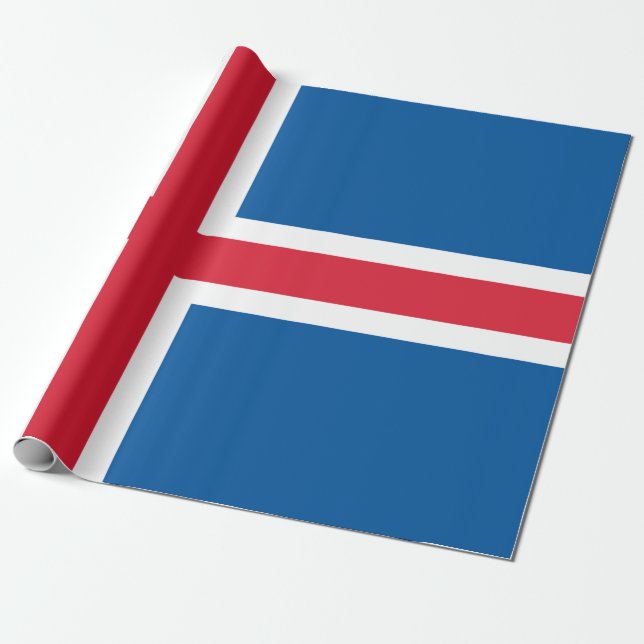 Flagga för Island Presentpapper (Utrullad)