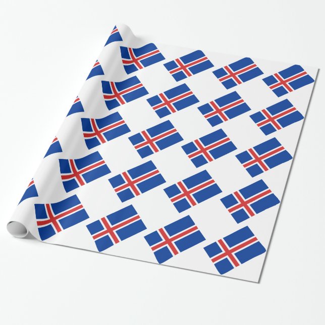 Flagga för Island Presentpapper (Utrullad)
