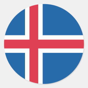 Flagga för Island Runt Klistermärke