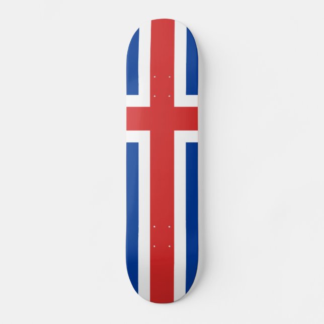 Flagga för Island Skateboard Bräda 19,5 Cm (Framsida)