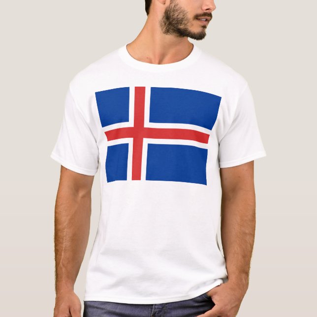 Flagga för Island T-shirt (Framsida)