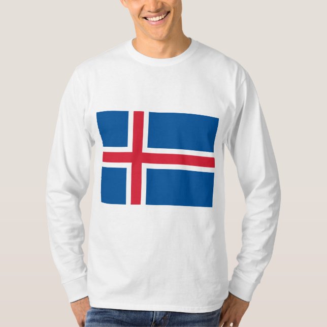 Flagga för Island T Shirt (Framsida)