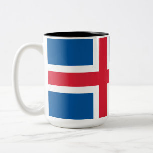 Flagga för Island Två-Tonad Mugg