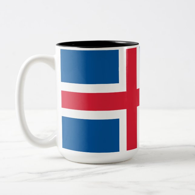 Flagga för Island Två-Tonad Mugg (Vänster)