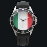 Flagga för italien armbandsur<br><div class="desc">Berätta om Flagga Wristwatch i stil med Italien. Finns i alla stilar och alternativ. Gör en underbar gåva. Den här bilden visas också på andra objekt och finns i min butik. Bilder/fotografi och formgivning skapas och ägs av konstnären ©2015 Gilda Axelrod. Läs mer om designer i min butik på www.zazzle.com/solargil*...</div>