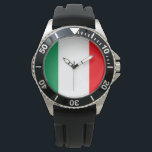 Flagga för italien armbandsur<br><div class="desc">Berätta om Flagga Wristwatch i stil med Italien. Finns i alla stilar och alternativ. Gör en underbar gåva. Den här bilden visas också på andra objekt och finns i min butik. Bilder/fotografi och formgivning skapas och ägs av konstnären ©2015 Gilda Axelrod. Läs mer om designer i min butik på www.zazzle.com/solargil*...</div>