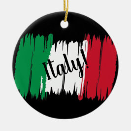 Flagga för Italien av konstnärlig pensel Julgransprydnad Keramik