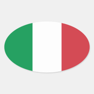 flagga för italien ovalt klistermärke