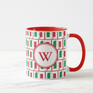 FLAGGA för italien   Red Monogram Mugg