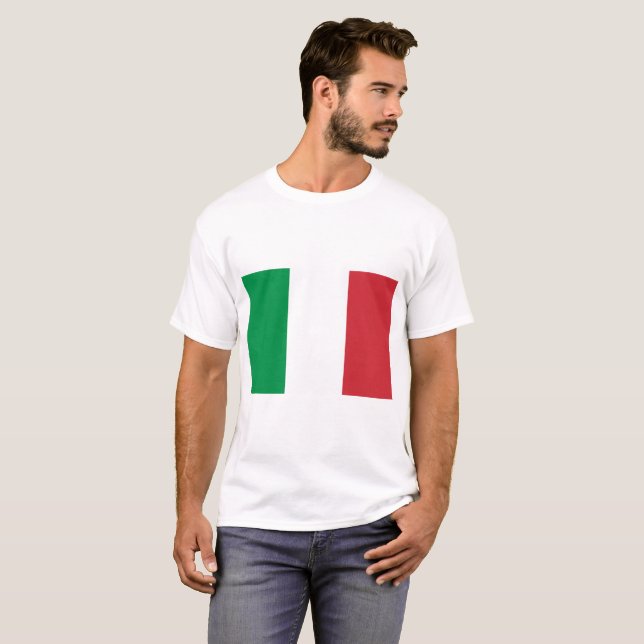 Flagga för italienmedborgarevärld tee shirt (Hel framsida)