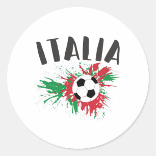 Flagga för italiens fotbolls-buss runt klistermärke