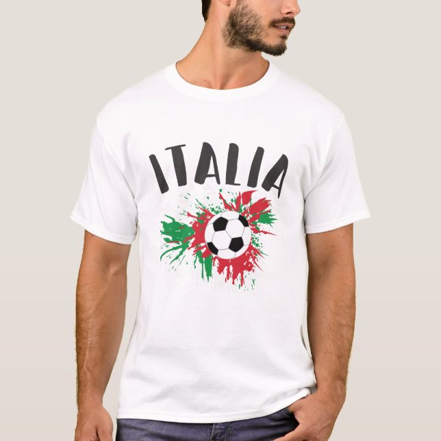 Flagga för italiens fotbolls-buss t shirt (Framsida)