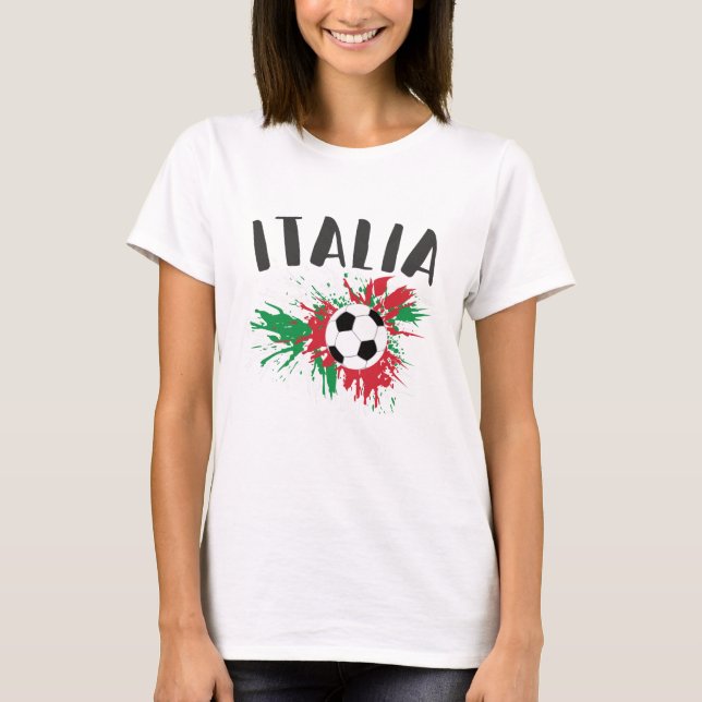 Flagga för italiens fotbolls-buss t shirt (Framsida)