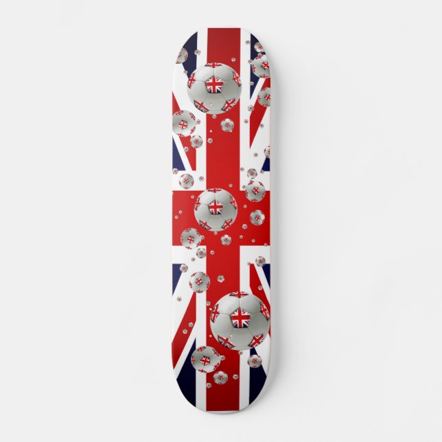 Flagga för jack för brittiska flaggafotbollbollar skateboard bräda 21,5 cm (Framsida)