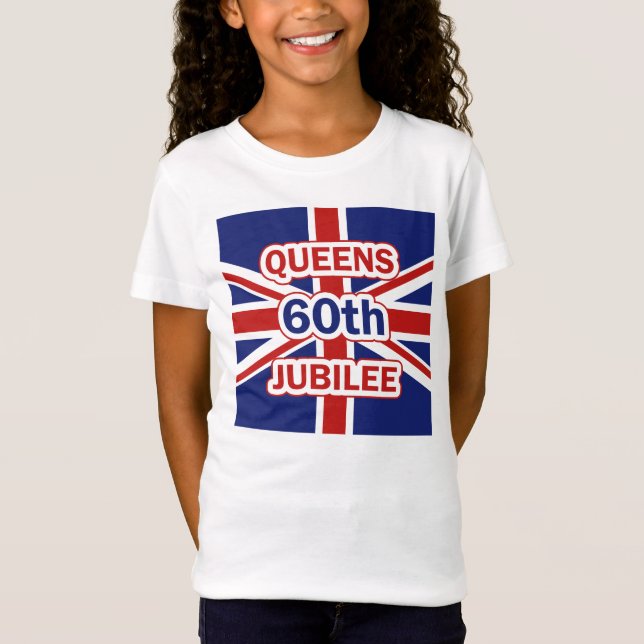 Flagga för jack för sextionde diamantjubileum för t-shirt (Framsida)