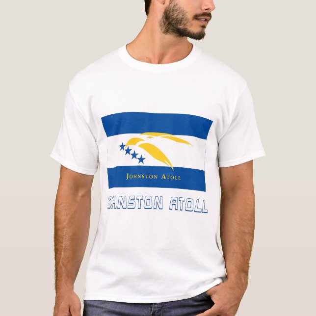Flagga för Johnston Atoll med namn T-shirt (Framsida)