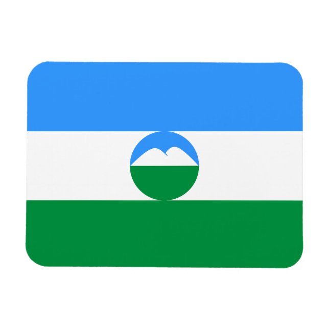 Flagga för Kabardino-Balkarien Magnet (Horisontell)