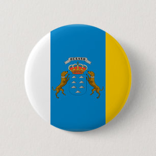 Flagga för kanariefågelöar (Spanien) Knapp