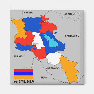 flagga för karta för armenia land politisk magnet
