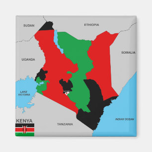 flagga för karta för kenya land politisk magnet