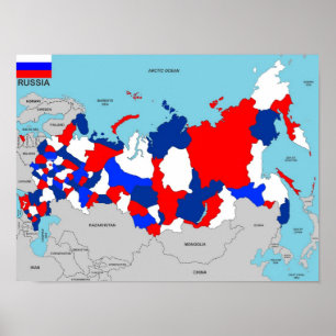 flagga för karta för russia land politisk poster