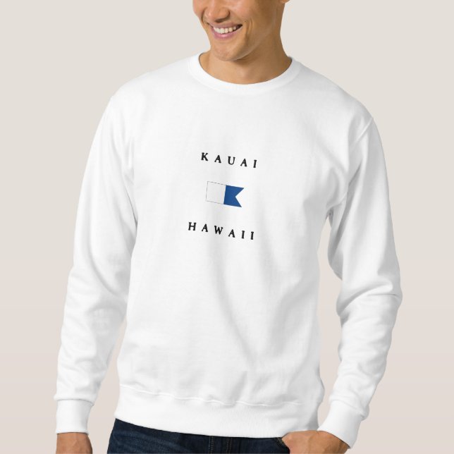 Flagga för Kauai Hawaii alfabetiskdyk Sweatshirt (Framsida)