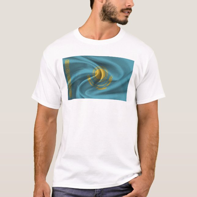 Flagga för Kazakstan T Shirt (Framsida)