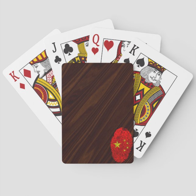 Flagga för kinesiska fingeravtryck spel kort (Baksidan)