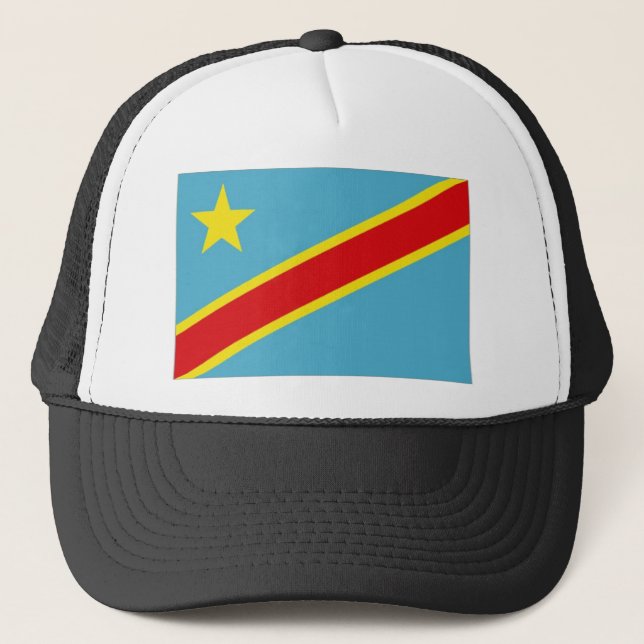 Flagga för KongoflodenKinshasa medborgare Truckerkeps (Framsida)