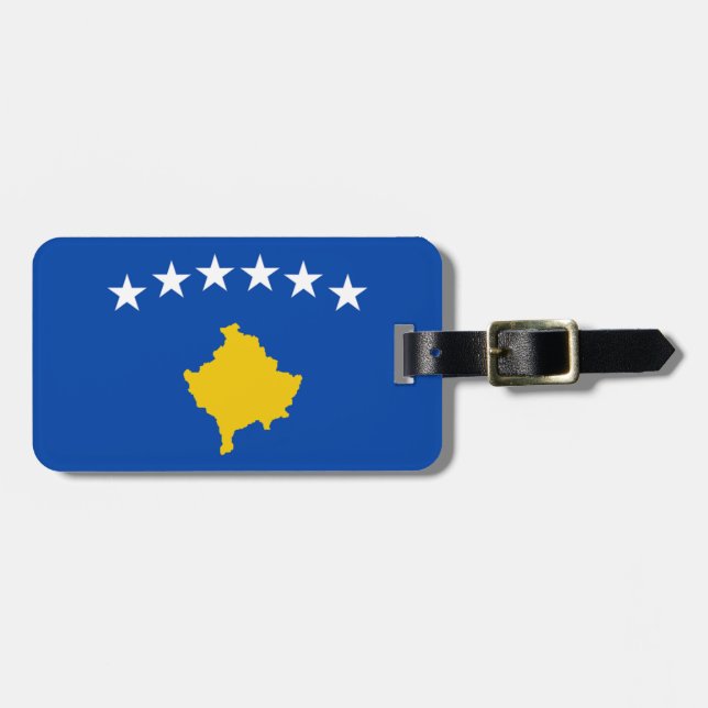 Flagga för Kosovo Easy ID Personal Bagagebricka (Horisontell Framsida)
