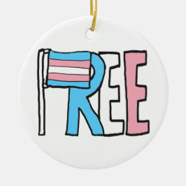 Flagga för kostnadsfria Höger Julgransprydnad Keramik