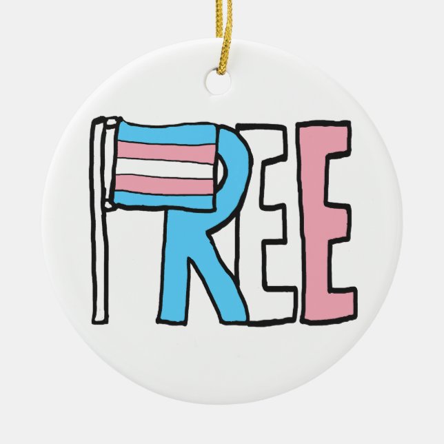 Flagga för kostnadsfria Höger Julgransprydnad Keramik (Framsidan)