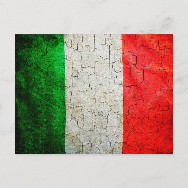Flagga för krackad Italien Vykort (Framsida)