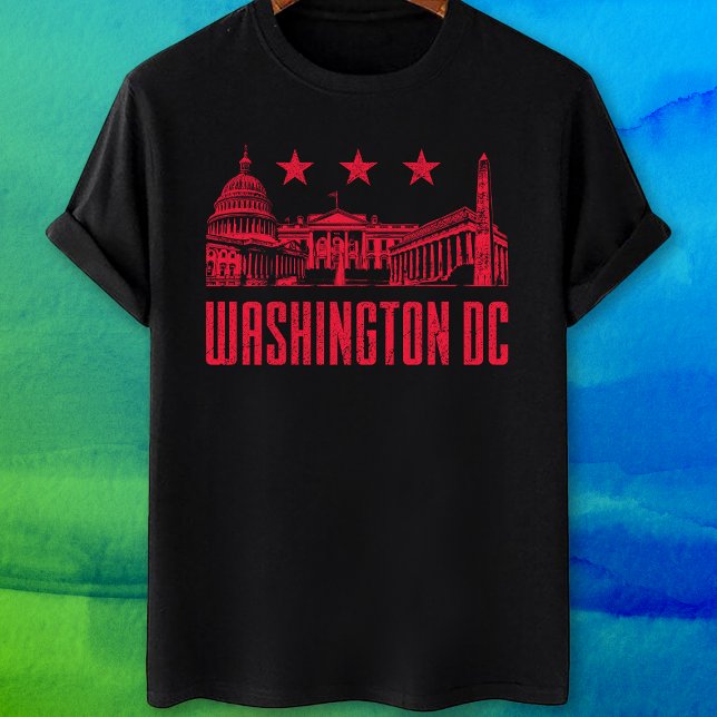 Flagga för landmärken för Washington DC T Shirt (Skapare uppladdad)