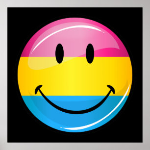 Flagga för leende Pansexual Pride Poster