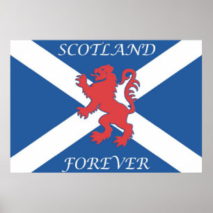 Flagga för Lejona Rampant Scotland Forever Poster