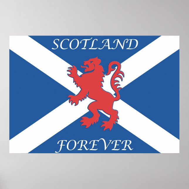Flagga för Lejona Rampant Scotland Forever Poster (Framsidan)