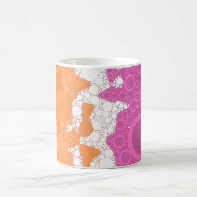 Flagga för Lesbisk av Abstrakt i Bubly Bohemian Gr Magisk Mugg (Center)