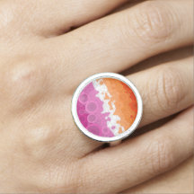 Flagga för Lesbisk av Abstrakt i Bubly Bohemian Gr